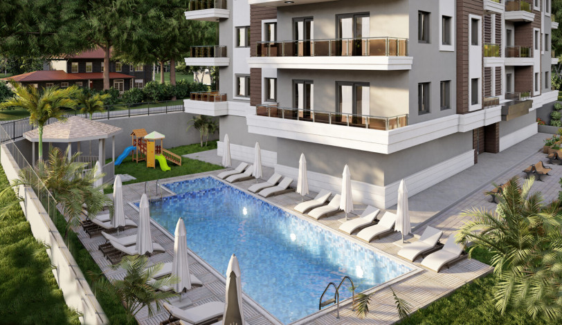 Новый инвестиционный проект на стадии строительства с квартирами 2+1 и 4+1 в районе Оба - Ракурс 6