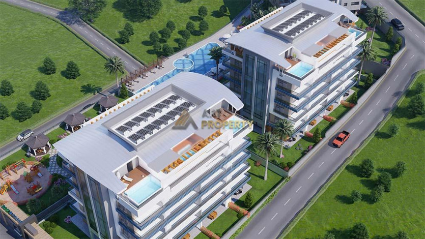 Апартаменты планировки 1+1, 55м2 в современном жилом комплексе, район Каргыджак - Ракурс 13