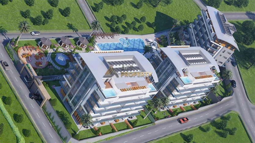 Апартаменты планировки 1+1, 55м2 в современном жилом комплексе, район Каргыджак - Ракурс 14