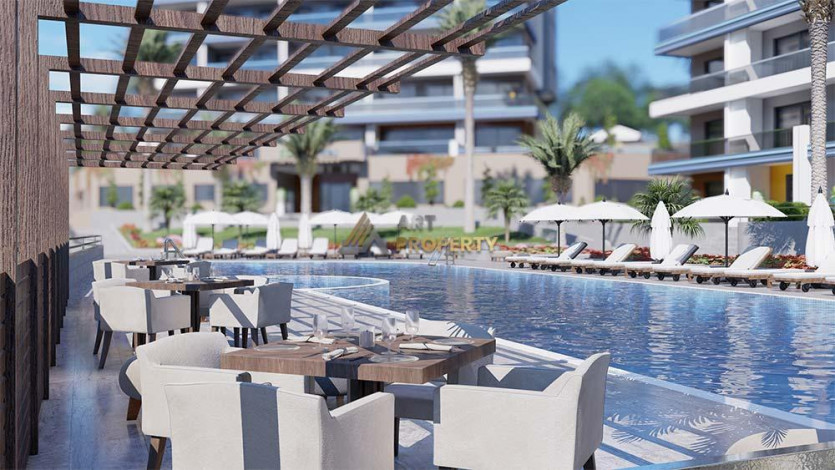 Апартаменты планировки 1+1, 55м2 в современном жилом комплексе, район Каргыджак - Ракурс 32