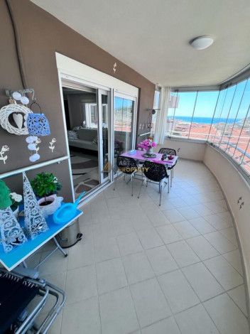 Меблированная квартира планировки 2+1, 120м2 с видом на море и крепости Алании, район Джикджилли - Ракурс 2