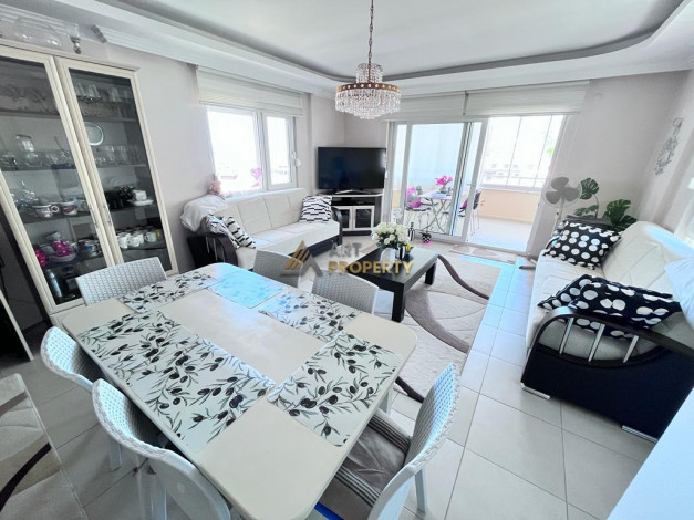 Меблированная квартира планировки 2+1, 120м2 с видом на море и крепости Алании, район Джикджилли - Ракурс 24