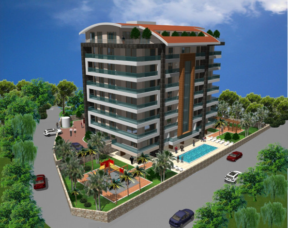 Квартира планировки 1+1 с большой	 площадью 75м2 в районе Авсаллар - Ракурс 15