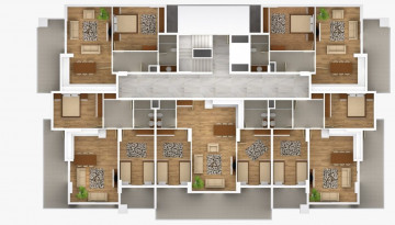 Квартира планировки 1+1 с большой	 площадью 75м2 в районе Авсаллар - Ракурс 18