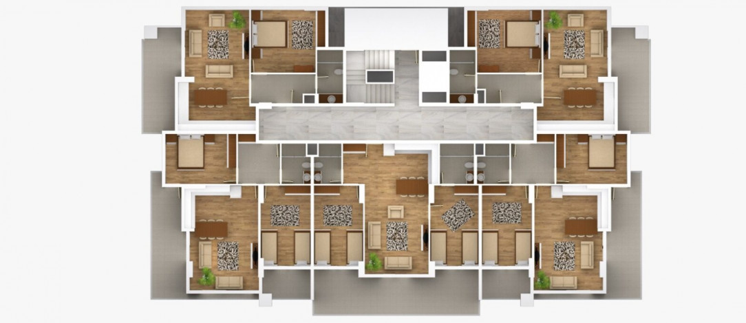 Квартира планировки 1+1 с большой	 площадью 75м2 в районе Авсаллар - Ракурс 17