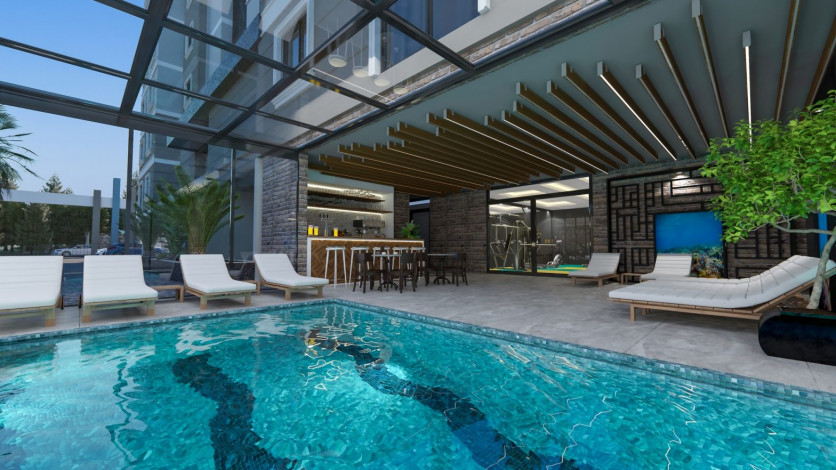 Выгодные инвестиции! Новый проект на этапе котлована в перспективном районе Демирташ, 65-130 м2 - Ракурс 18