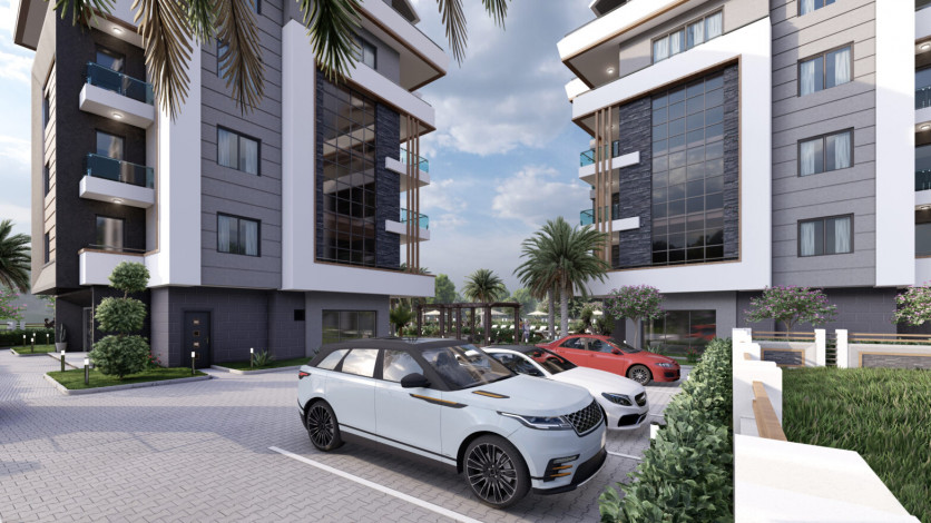 Новый современный проект на стадии строительства с апартаментами  2+1 и 3+1 в районе Оба - Ракурс 10