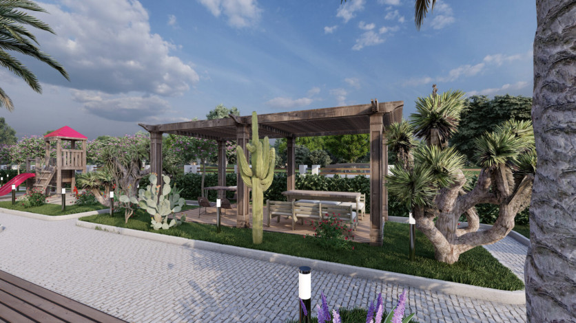 Новый современный проект на стадии строительства с апартаментами  2+1 и 3+1 в районе Оба - Ракурс 11