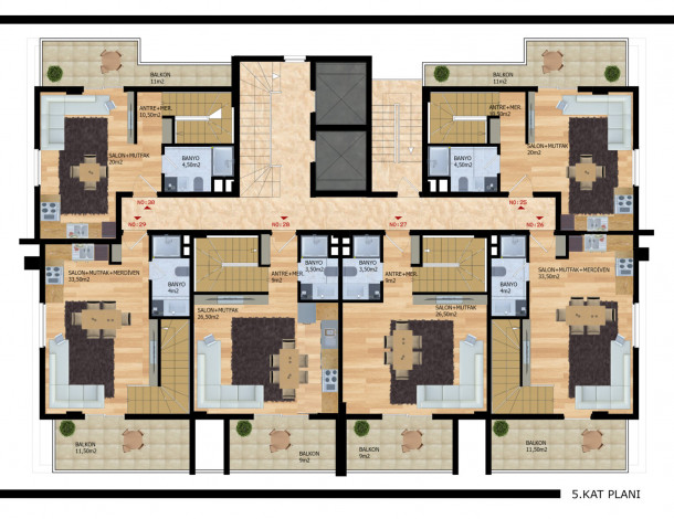 Инвестиционный проект с апартаментами 1+1 и 2+1 в самом сердце района Махмутлар - Ракурс 16