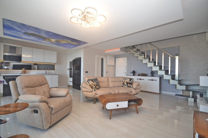 Меблированный дуплекс планировки 2+1, 100м2 с видом на Средиземное море - Ракурс 9