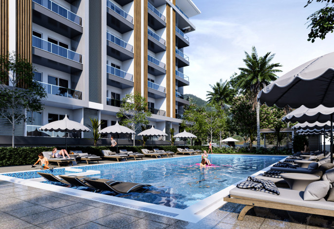 Новый инвестиционный проект в районе Газипаша с апартаментами 1+1, 2+1 и 3+1 - Ракурс 21