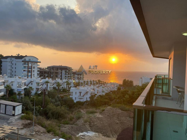 Квартира планировки 1+1, 60м2 с видом на море в комплексе премиум класса, район Каргыджак - Ракурс 6