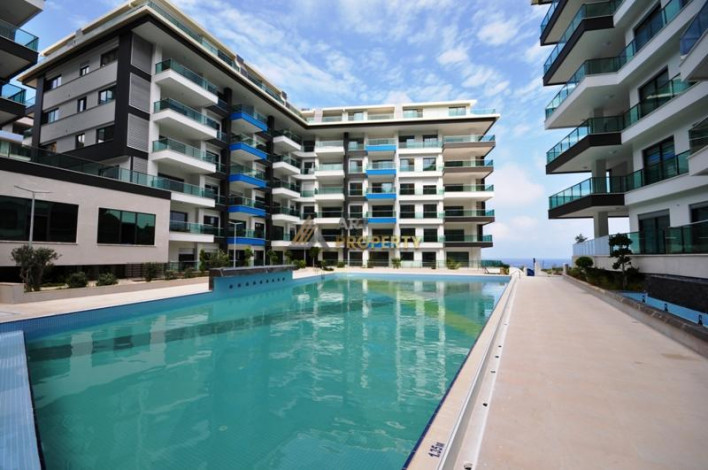 Квартира планировки 1+1, 60м2 с видом на море в комплексе премиум класса, район Каргыджак - Ракурс 15