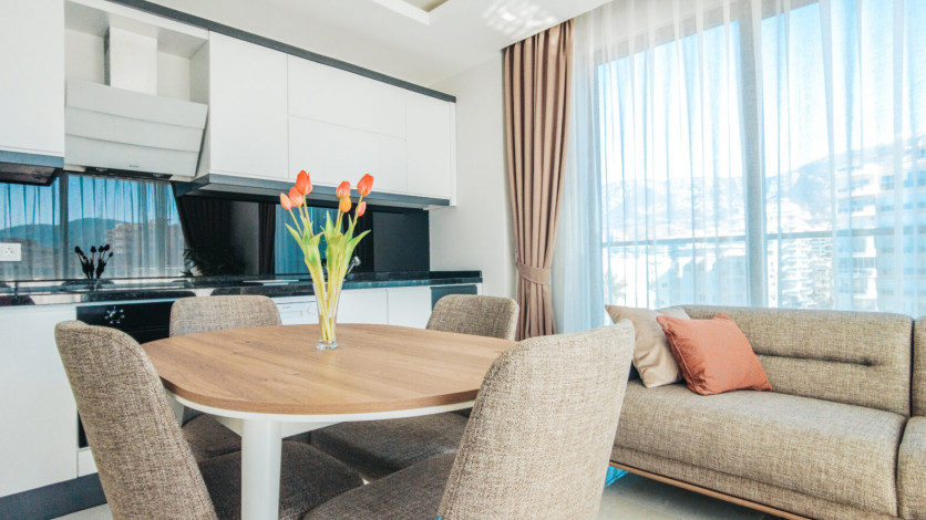 Квартира планировки 1+1, 60м2 с потрясающим видом на Средиземное море, район Махмутлар - Ракурс 9