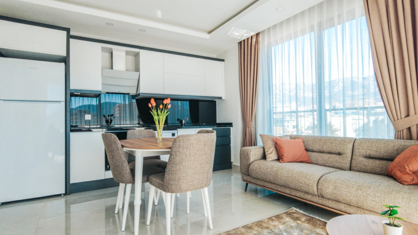 Квартира планировки 1+1, 60м2 с потрясающим видом на Средиземное море, район Махмутлар - Ракурс 10