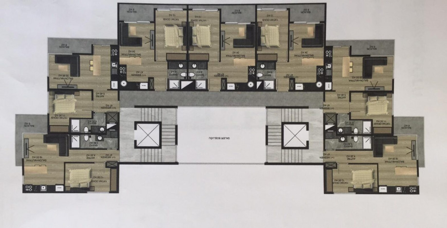 Две квартиры планировки 1+1, 54м2 в новом жилом комплексе в районе Махмутлар - Ракурс 14