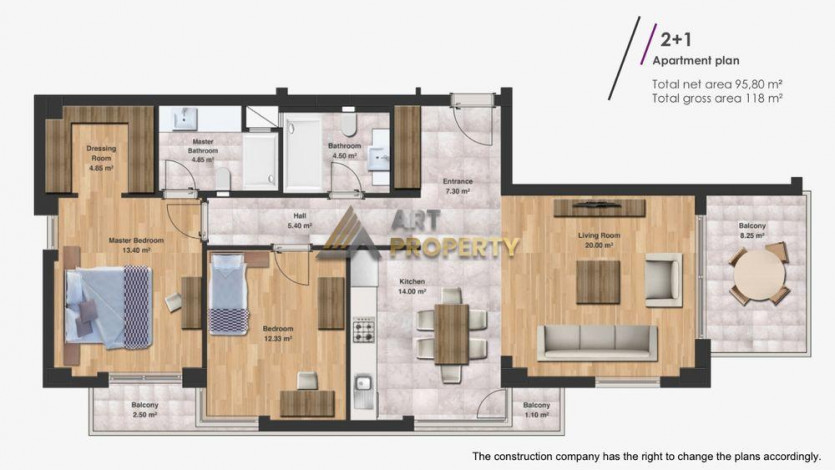 Апартаменты 2+1 и 3+1 в новом доме в самом центре Алании, 118-427 м2 - Ракурс 2
