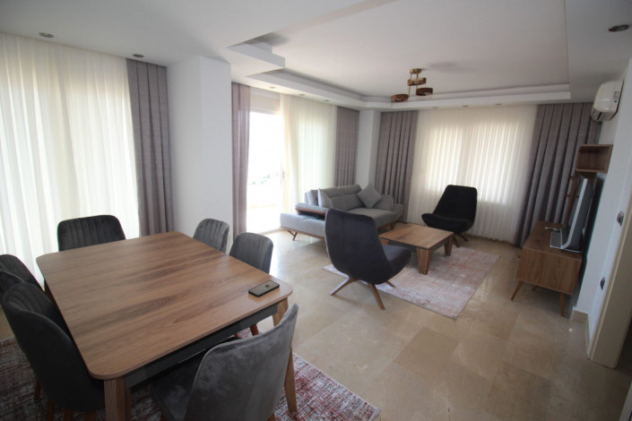 Меблированная квартира планировки 2+1, 110м2 с видом на горы и Средиземное море в районе Джикджилли - Ракурс 17