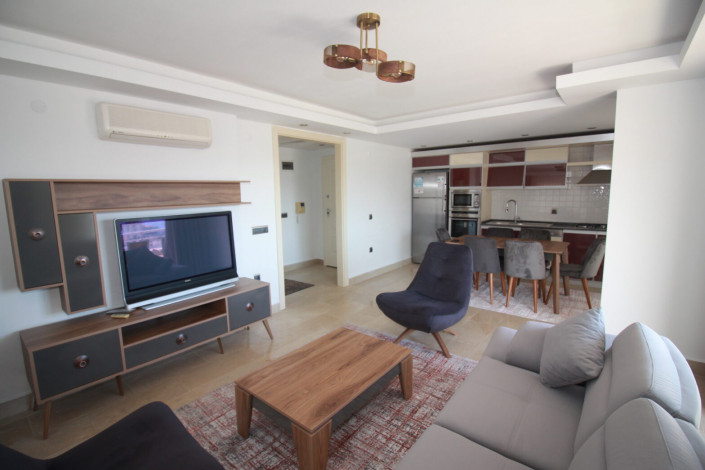 Меблированная квартира планировки 2+1, 110м2 с видом на горы и Средиземное море в районе Джикджилли - Ракурс 21