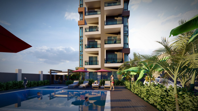 Пентхаус планировки 2+1, 100м2 в жилом комплексе на стадии строительства, район Махмутлар - Ракурс 2