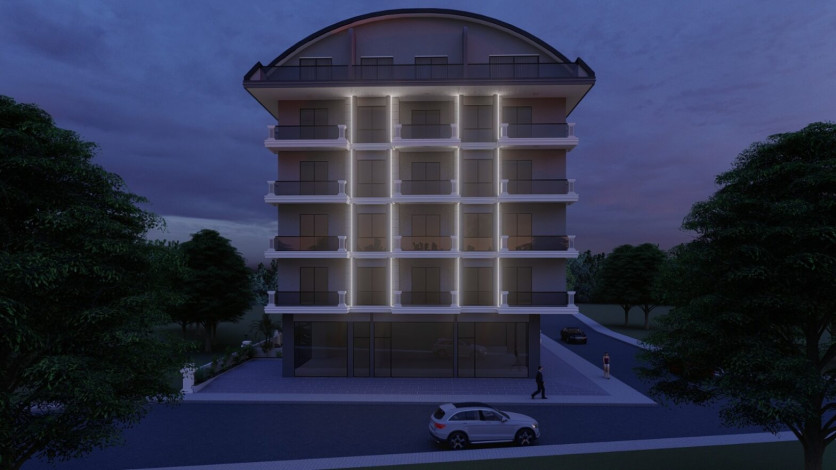 Новый инвестиционный проект с апартаментами планировок 1+1, 2+1, 4+1  в самом сердце города Аланья - Ракурс 2