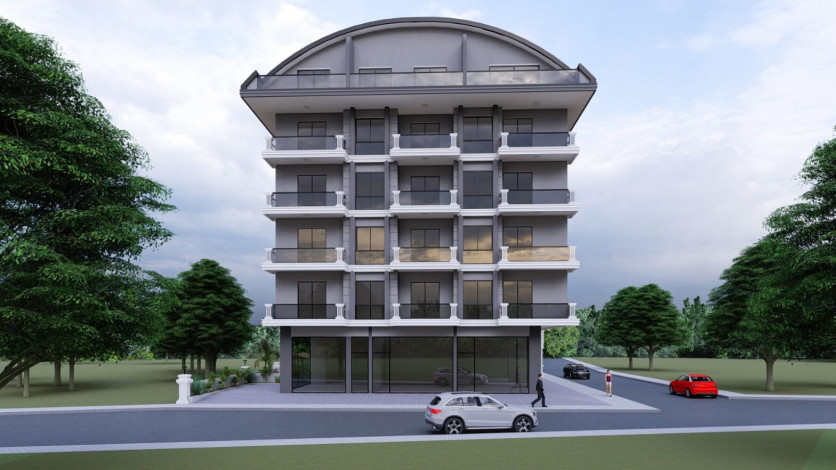 Новый инвестиционный проект с апартаментами планировок 1+1, 2+1, 4+1  в самом сердце города Аланья - Ракурс 3