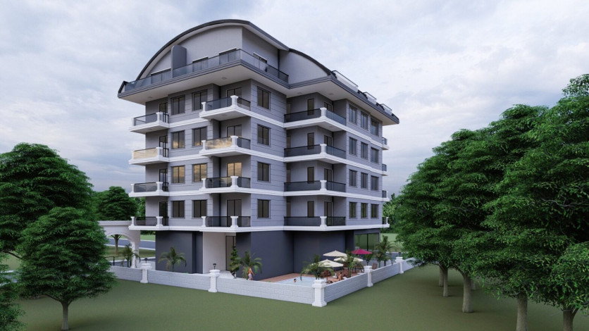 Новый инвестиционный проект с апартаментами планировок 1+1, 2+1, 4+1  в самом сердце города Аланья - Ракурс 7