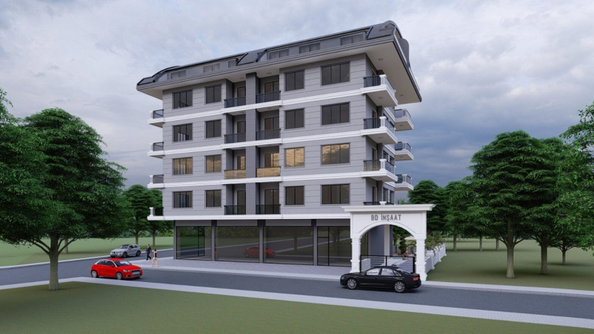 Новый инвестиционный проект с апартаментами планировок 1+1, 2+1, 4+1  в самом сердце города Аланья - Ракурс 8