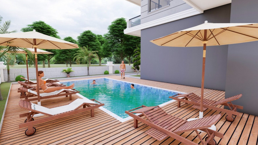 Новый инвестиционный проект с апартаментами планировок 1+1, 2+1, 4+1  в самом сердце города Аланья - Ракурс 10