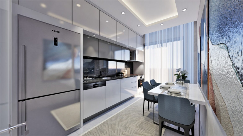 Новый инвестиционный проект с апартаментами планировок 1+1, 2+1, 4+1  в самом сердце города Аланья - Ракурс 19