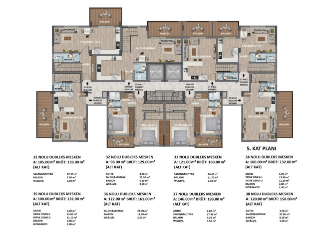 Старт нового проекта с квартирами 1+1, 2+1 и 3+1 в районе Газипаша, Аланья - Ракурс 13