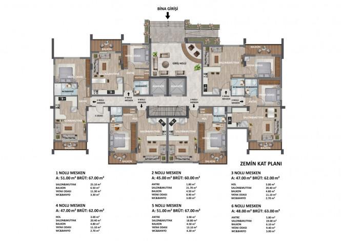 Старт нового проекта с квартирами 1+1, 2+1 и 3+1 в районе Газипаша, Аланья - Ракурс 16