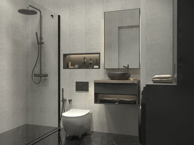 Новый проект на стадии строительства с апартаментами 1+1, 2+1 и 4+1 в районе Газипаша - Ракурс 3