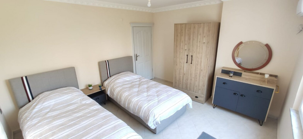 Меблированная квартира планировки 2+1, 110м2 с видом на море и крепость, район Махмутлар - Ракурс 14