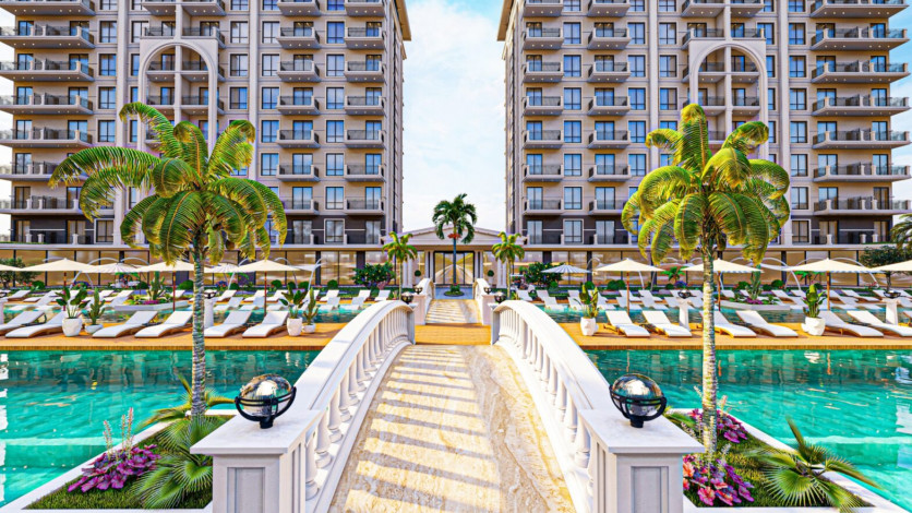 Роскошный проект с апартаментами 1+1, 2+1, 3+1 и 4+1 с инфраструктурой отеля 5* в районе Демирташ - Ракурс 11