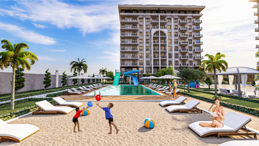 Роскошный проект с апартаментами 1+1, 2+1, 3+1 и 4+1 с инфраструктурой отеля 5* в районе Демирташ - Ракурс 12