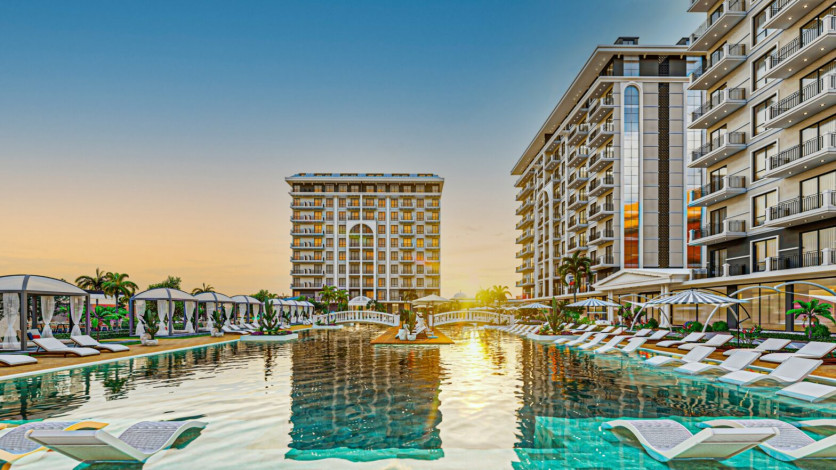 Роскошный проект с апартаментами 1+1, 2+1, 3+1 и 4+1 с инфраструктурой отеля 5* в районе Демирташ - Ракурс 15