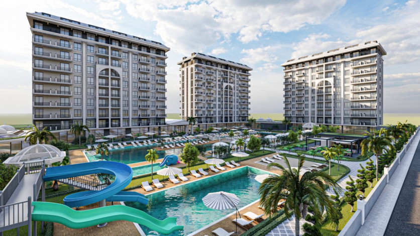 Роскошный проект с апартаментами 1+1, 2+1, 3+1 и 4+1 с инфраструктурой отеля 5* в районе Демирташ - Ракурс 17