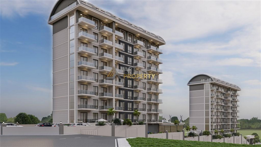 Новый комплекс с квартирами 1+1, 2+1 и 3+1 в районе Паяллар, Аланья - Ракурс 12