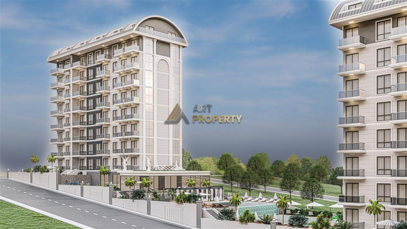 Новый комплекс с квартирами 1+1, 2+1 и 3+1 в районе Паяллар, Аланья - Ракурс 15