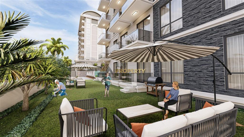 Новый комплекс с квартирами 1+1, 2+1 и 3+1 в районе Паяллар, Аланья - Ракурс 32