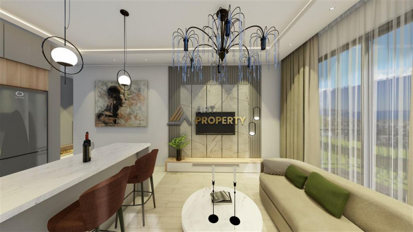 Новый комплекс с квартирами 1+1, 2+1 и 3+1 в районе Паяллар, Аланья - Ракурс 45