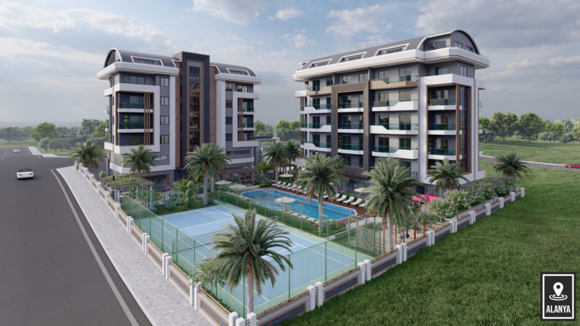 Новый инвестиционный проект с апартаментами 1+1 и 2+1 в районе Окуджалар - Ракурс 0