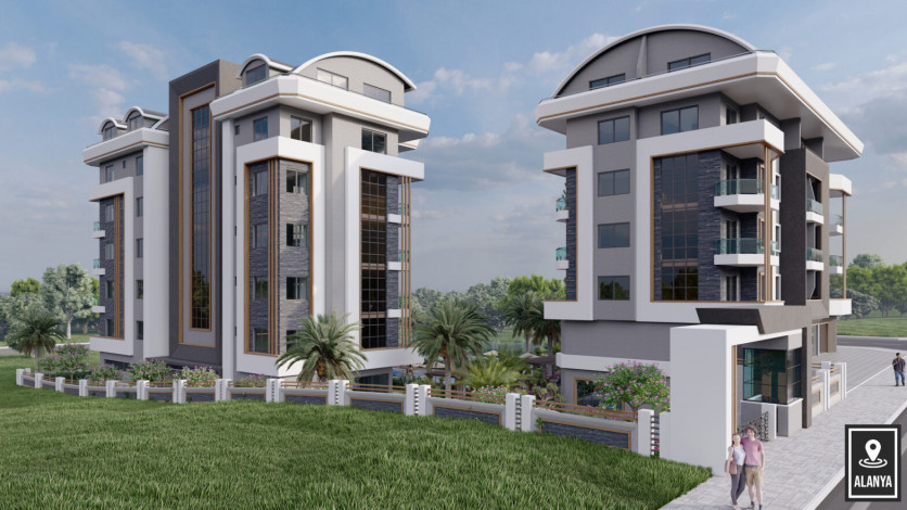 Новый инвестиционный проект с апартаментами 1+1 и 2+1 в районе Окуджалар - Ракурс 1