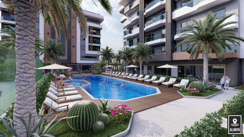 Новый инвестиционный проект с апартаментами 1+1 и 2+1 в районе Окуджалар - Ракурс 10