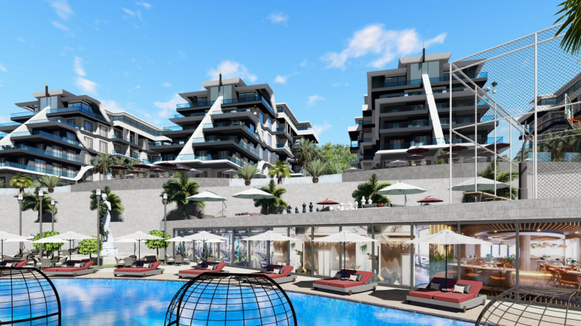 Новый масштабный комплекс с квартирами 1+1,2+1,3+1,4+1 в окружении садов, район Оба - Ракурс 3