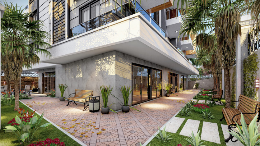 Новый проект с квартирами 1+1 и 2+1 в шаговой доступности от моря, Махмутлар - Ракурс 2