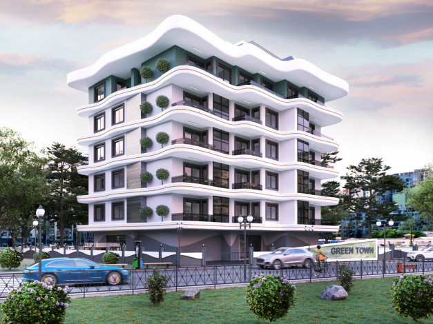 Старт нового инвестиционного проекта с квартирами 1+1, 2+1, 3+1 в районе Махмутлар - Ракурс 0