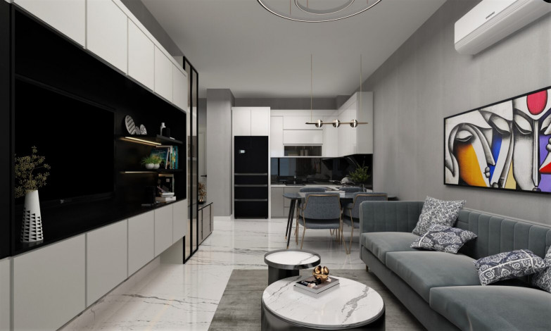 Старт нового инвестиционного проекта с квартирами 1+1, 2+1, 3+1 в районе Махмутлар - Ракурс 35