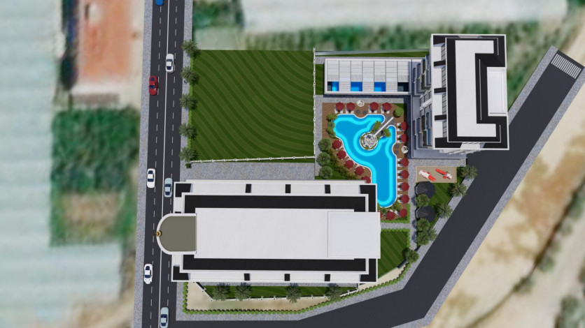 Новый инвестиционный проект с квартирами 1+1, 2+1, 3+1 в районе Каргыджак - Ракурс 4